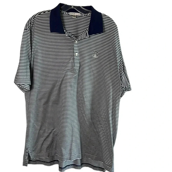 Peter Millar golf shirt,men XL.Blue,striped,Windmill Lakes  polo shirt EC - Picture 2 of 11